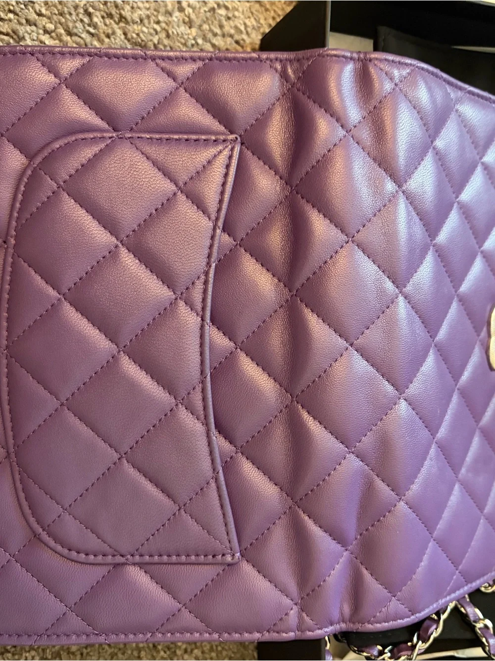 CHANEL Quilted Lambskin Crystal Star Collection Wallet on Chain